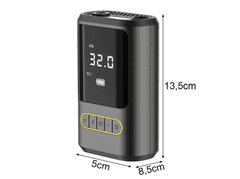 Verkgroup brezžična zračna tlačilka, 10 bar, 150 PSI, USB, črna