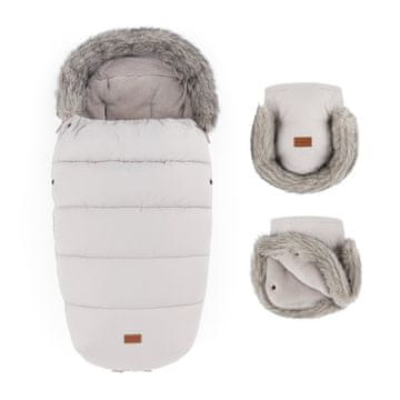 PETITE&MARS Komplet udobnih zimskih rokavic 4v1 Fuzzy + Furry Champagne Shower Gloves
