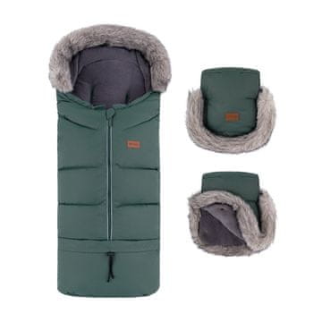 Petite&Mars Arctic 4v1 Zimski fuzzy komplet + krznene rokavice Veritable Khaki