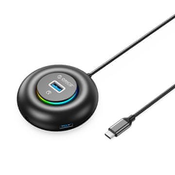 Orico YXR4-C3 HUB USB-C adapter - 3x USB 3.0 / 3.5mm jack 1.8m, črn