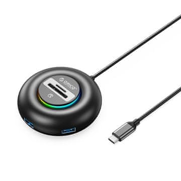 Orico YXR5-C3 HUB USB-C adapter - 3x USB 3.0 / bralnik SD kartic 0.3m, črn