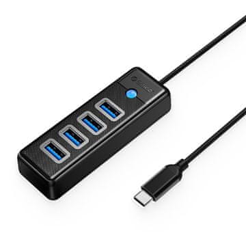 Orico PW4U-C3 HUB USB-C adapter - 4x USB 3.0 1.8m, črn