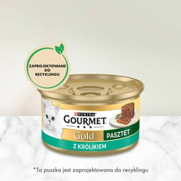 Gourmet GOURMET Gold Zajec - mokra hrana za mačke, 85 g, brez konzervansov