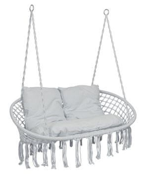 shumee Viseči stol Stork's Nest Lagos siv z blazinami