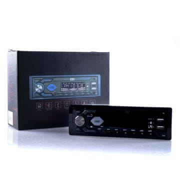 1-DIN avtoradio z Bluetoothom, USB-jem in hitrim polnjenjem - MODRA