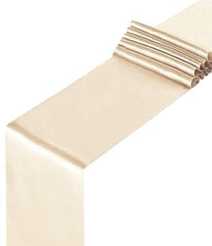Gladek satenast tekač za mizo, dekoracija KREM 0 16 x 9 m