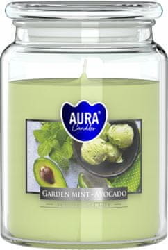 AURA Velika dišeča sveča v kozarcu MINT AVOCADO