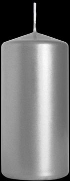 AURA SREBRNA cilindrična sveča obhajilo poroka BISPOL 6x12cm