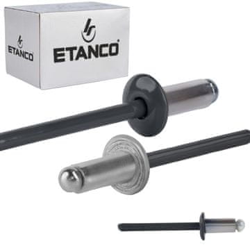 Aluminijaste odprte zakovice 4,8x10 mm RAL 7016