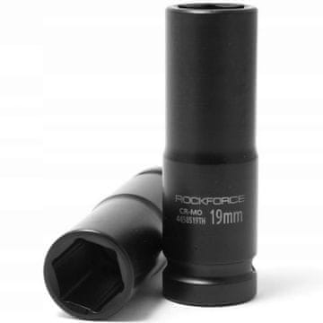 ROCKFORCE Rockforce 1/2" 19 mm globok udarni nastavek, 6-kraki, Cr-Mo, tankostenski