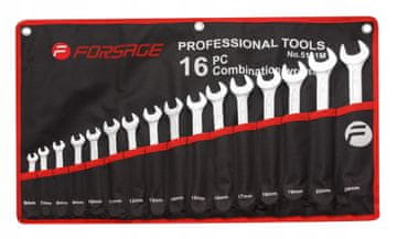 FORSAGE Komplet kombiniranih ključev Cr-V 6-24 mm, 16 kosov