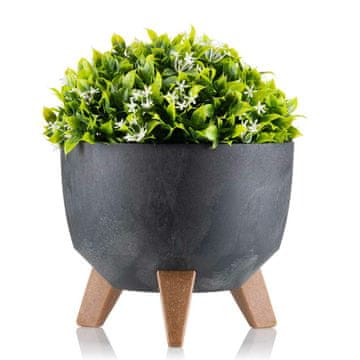 shumee Cvetlični lonec Rosa ECO črn beton 24 x v 15 cm