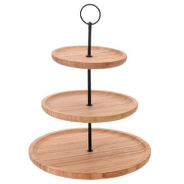 Excellent Houseware Bambusovo stojalo za torto, 3 nadstropja, 34