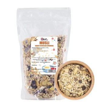 Bananin-čokoladno-brusnični müsli 500g