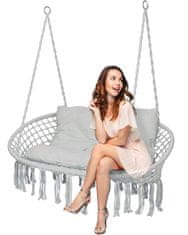 EH Viseči stol Stork's Nest LAGOS s sivimi blazinami