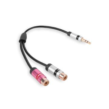 shumee Adapter 3,5 mm stereo jack vtič - 2x RCA cinch vtičnica slim vitalco (A3)