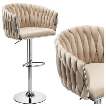 shumee Barski stol Cofton Chrome Beige Velvet
