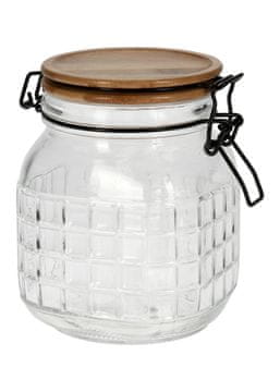Excellent Houseware Steklen kozarec s pokrovom 1100 ml