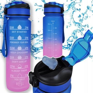shumee 1L športna steklenica s slamico motivacijska steklenica za telovadnico fitnes trening
