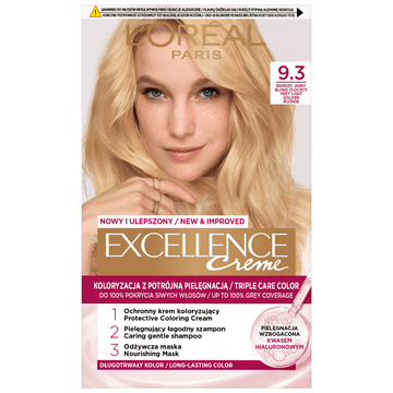 shumee Barva za lase Loreal Excellence Creme - 9.3 Zelo svetlo zlato blond 192 ml