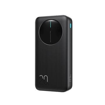 Joyroom Powerbank z digitalnim zaslonom, 20.000 mAh, USB-A, USB-C, 22,5 W – črn