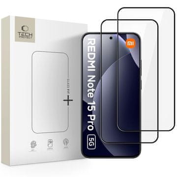 Tech-protect Kaljeno steklo za Xiaomi Redmi Note 15 Pro 5G Glass Fit+ črno - 2 kosa.