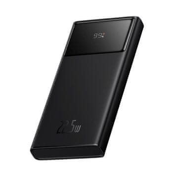 BASEUS Powerbank 10000 mAh USB-A, USB-C z zaslonom in kablom 22,5 W – črn