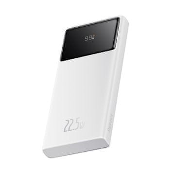 BASEUS Powerbank 10.000 mAh USB-A, USB-C z zaslonom in kablom 22,5 W – bel
