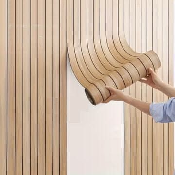 shumee 3D samolepilna vodoodporna stenska plošča iz vinilnih letvic 0,4 x 3 m
