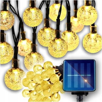 shumee Sončna girlanda 10m 100 LED kroglic IP65 senzor mraka za vrtno zaveso