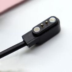 HURTEL Magnetni polnilnik z 2-pinskim priključkom 2,8 mm za pametne ure, dolžina 60 cm – črn