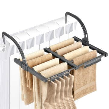 Artemis Sušilnik za radiator, grelec, balkon, perilo, raztegljiv, nastavljiv, 32–60 cm