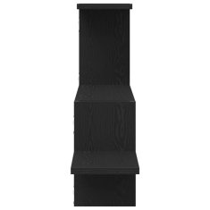 Vidaxl Stenska polica črna hrast 104x15x49 cm inženirski les