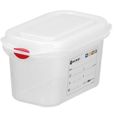 Hendi Posoda za živila GN 1/9 z etiketo in pokrovom, 0,6 l, 176 × 108 × 65 mm