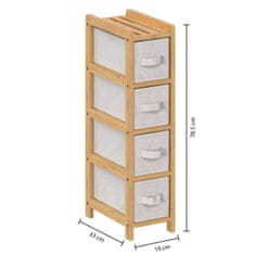 5Five® Kopalniška polica s 4 košarami Tidy Box