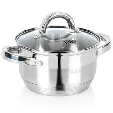 Artemis Tradicionalni jekleni lonec s pokrovom za kuhanje in dušenje 16 cm 1,5 l