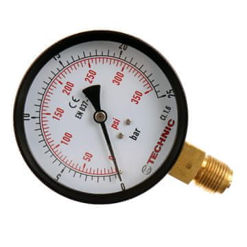 YT100-1/2" 0-25 bar 100 mm manometer s spodnjim navojem