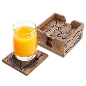 Artemis 6x majhnih podstavkov za skodelice, kozarce, skodelice, leseni kuhinjski