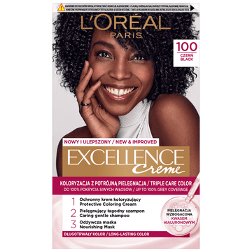 L’Oréal Barva za lase Loreal Excellence Creme - 100 črna 192 ml