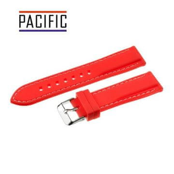 Pacific Silikonski pašček Pacific 26 MM U20 rdeč z belimi šivi
