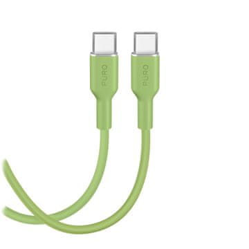 Puro Elastični kabel USB-C 60 W, 1,5 m, ICON – zelen