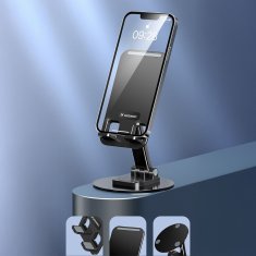 WOZINSKY Stabilen stojalo za telefon ali tablico – črno