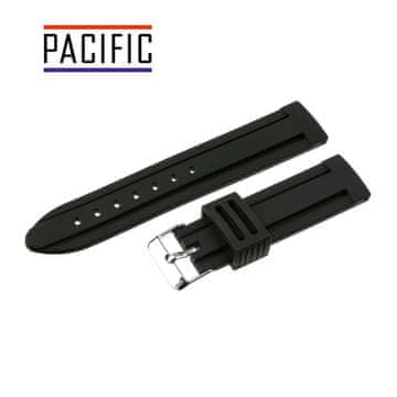 Pacific Silikonski pašček Pacific 20MM U09 črno-srebrna zaponka