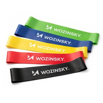 WOZINSKY Gumijasti trakovi za vadbo v fitnesu iz lateksa - 5 kosov.