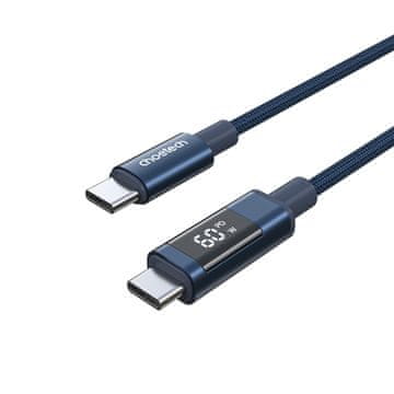 Choetech USB-C kabel z zaslonom PD 60 W, 1,2 m – modri