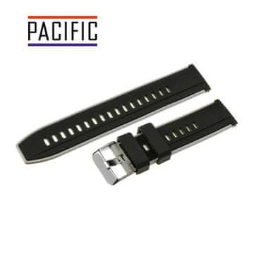 Pacific Silikonski pašček Pacific 20MM U22 črno-bel