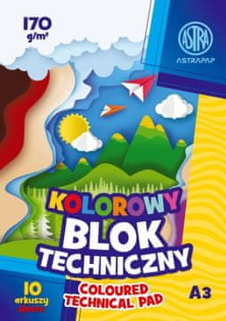 Inny Barvni blok Astrapap A3 Oživite svoje ideje s 15 listi