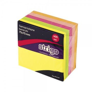 Inny Strigo neonski samolepilni listki 75x75 mm, barviti organizator