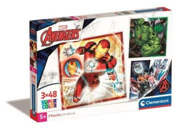Inny Clementoni Puzzle SuperColor 3v1 Marvel Avengers Zabava in razvoj za