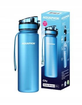 Aquaphor Aquaphor City 0,5l steklenička za filtriranje vode, modra, za šolo, službo, trening